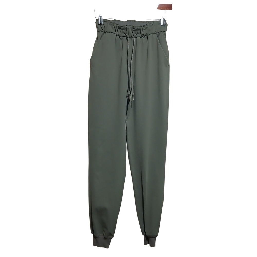 Lululemon Olive Green Jogger Pants Drawstring Waist Size 2 Womens